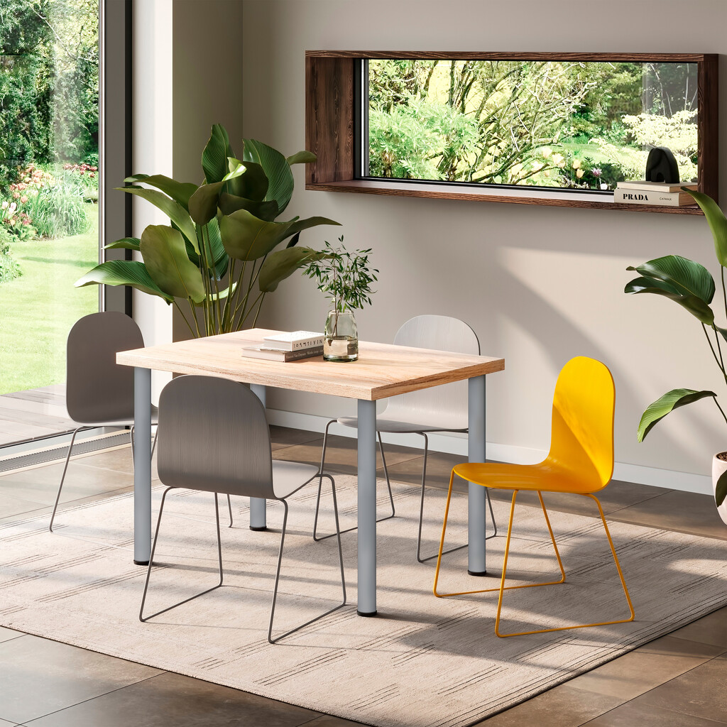 Pied de table, diamètre 60mm, H 870mm, Acier, Peint en aluminium-7
