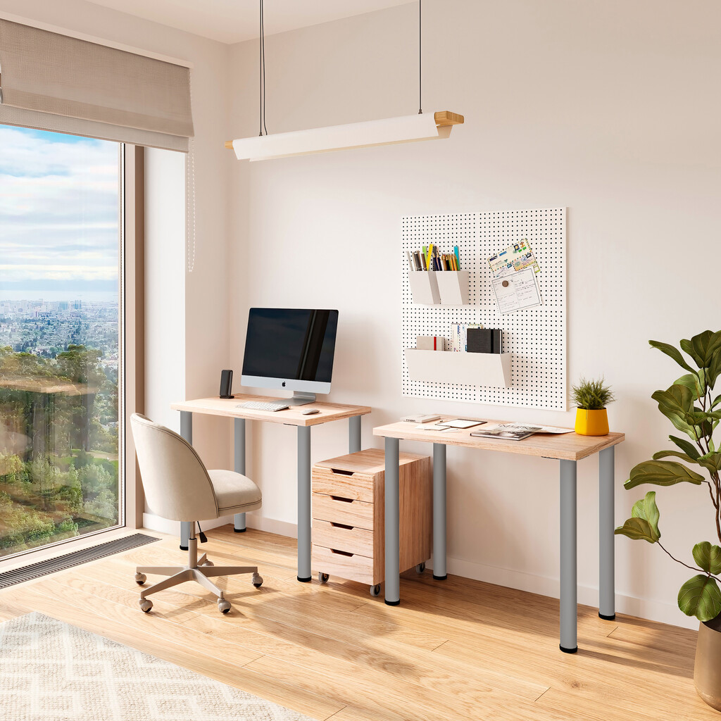 Pied de table, diamètre 60mm, H 870mm, Acier, Peint en aluminium-9