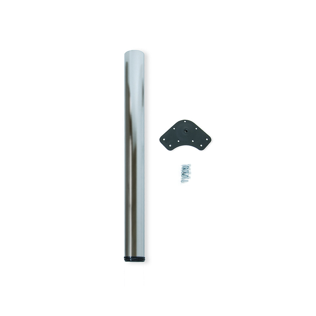 Pied de table, diamètre 60mm, H 870mm, Acier, Nickel satiné-Primary
