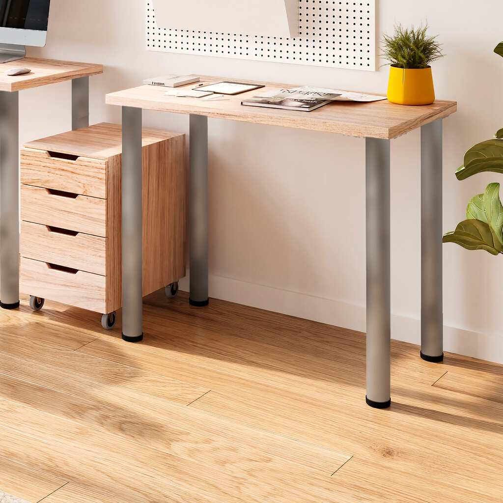 Pied de table, diamètre 60mm, H 870mm, Acier, Nickel satiné-8