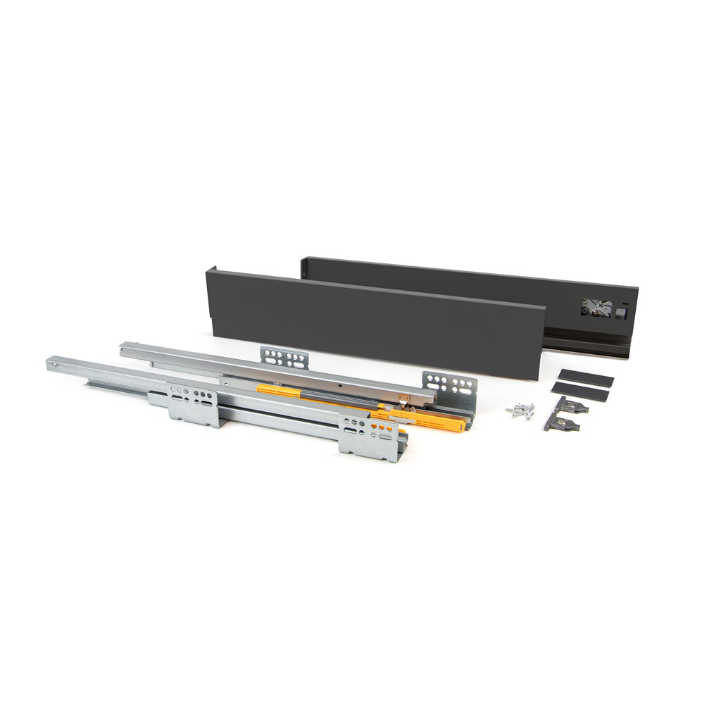 Außenschublade Concept 30Kg Höhe 105mm, Tiefe 400mm, Stahl, Anthrazitgrau-Primary