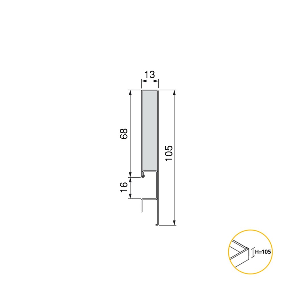 External drawer Concept 30kg height 105mm, depth 450mm, Steel, White painted-1