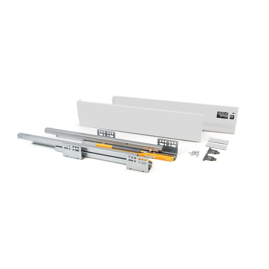 Außenschublade Concept 30Kg Höhe 105mm, Tiefe 500mm, Stahl, Weiß lackiert-Primary