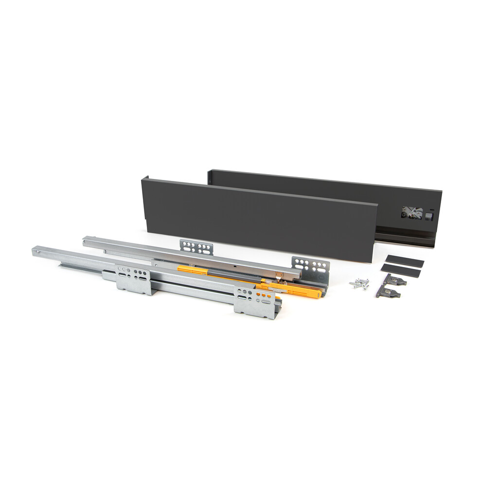External drawer Concept 30kg height 138mm, depth 500mm, Steel, Anthracite Grey-Primary