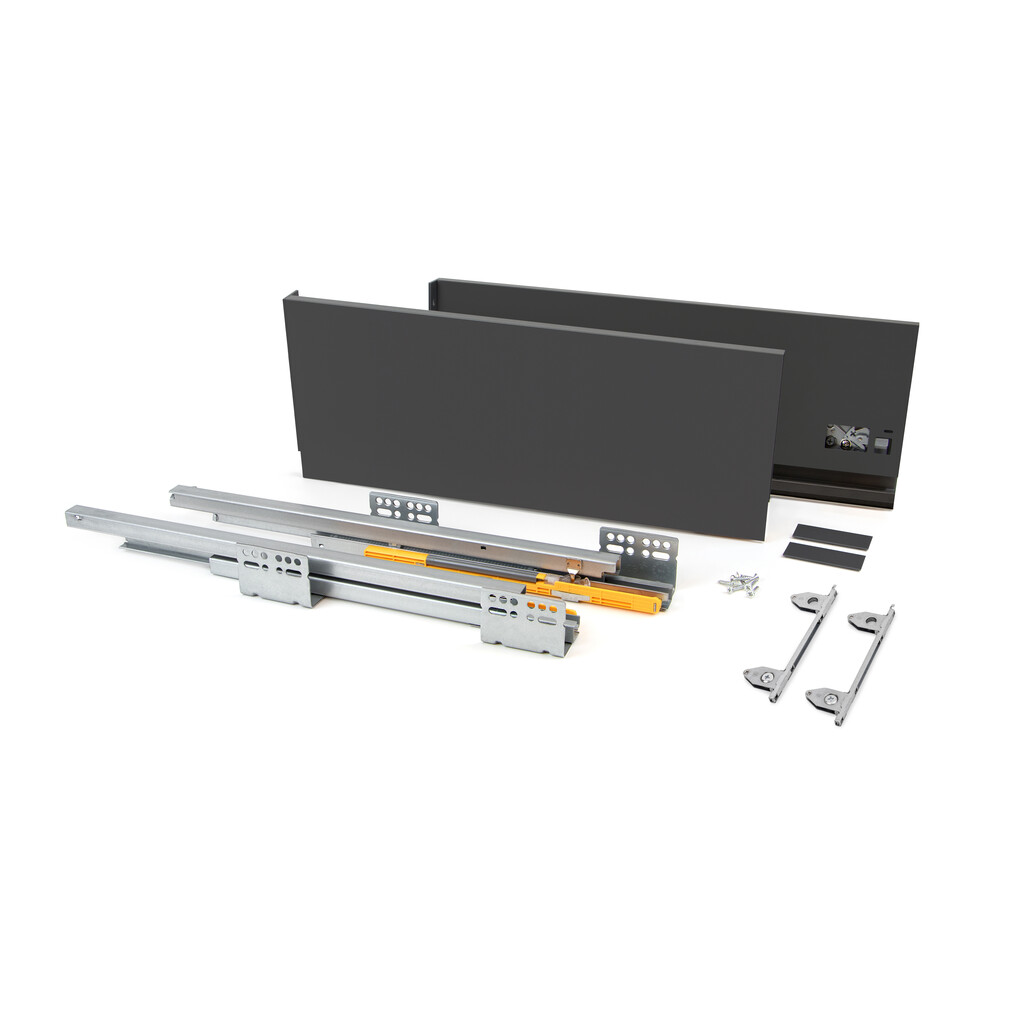 Tiroir extérieur Concept 30kg hauteur 138mm, profondeur 450mm, Acier, Gris antracite-Primary