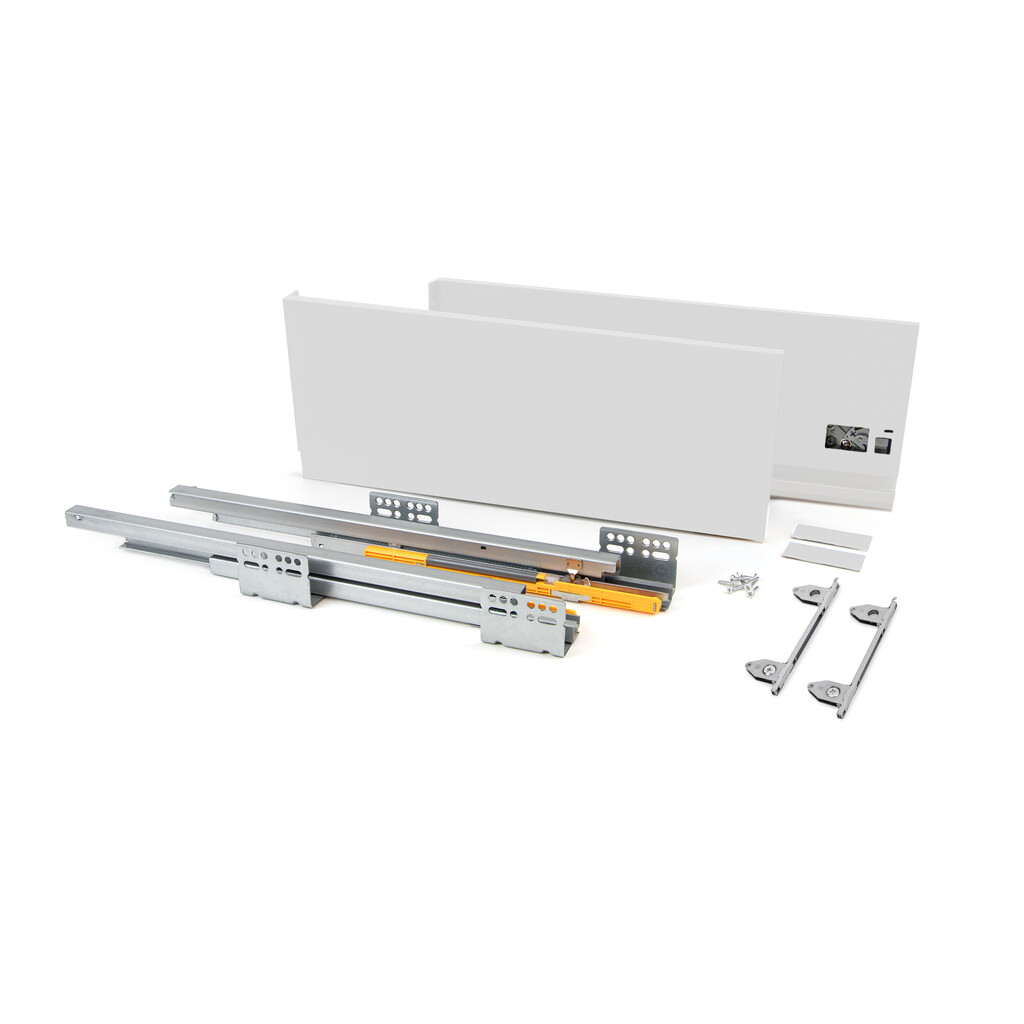 External drawer Concept 30kg height 185mm, depth 500mm, Steel, White painted-Primary