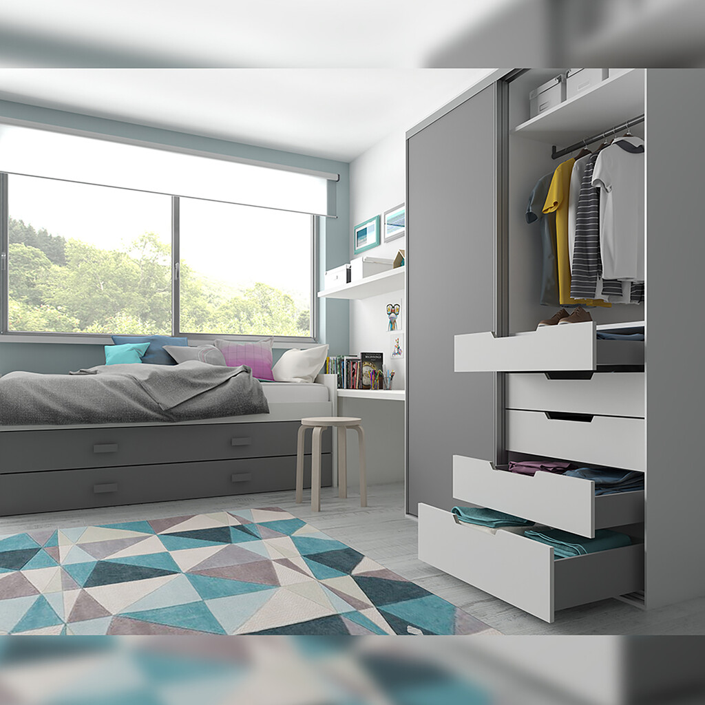 External drawer Concept 30kg height 185mm, depth 500mm, Steel, Anthracite Grey-3
