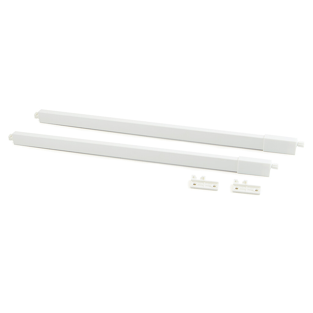 Pair of Kitchen and Bathroom drawer rails, depth 500mm, Steel, White painted-Primary