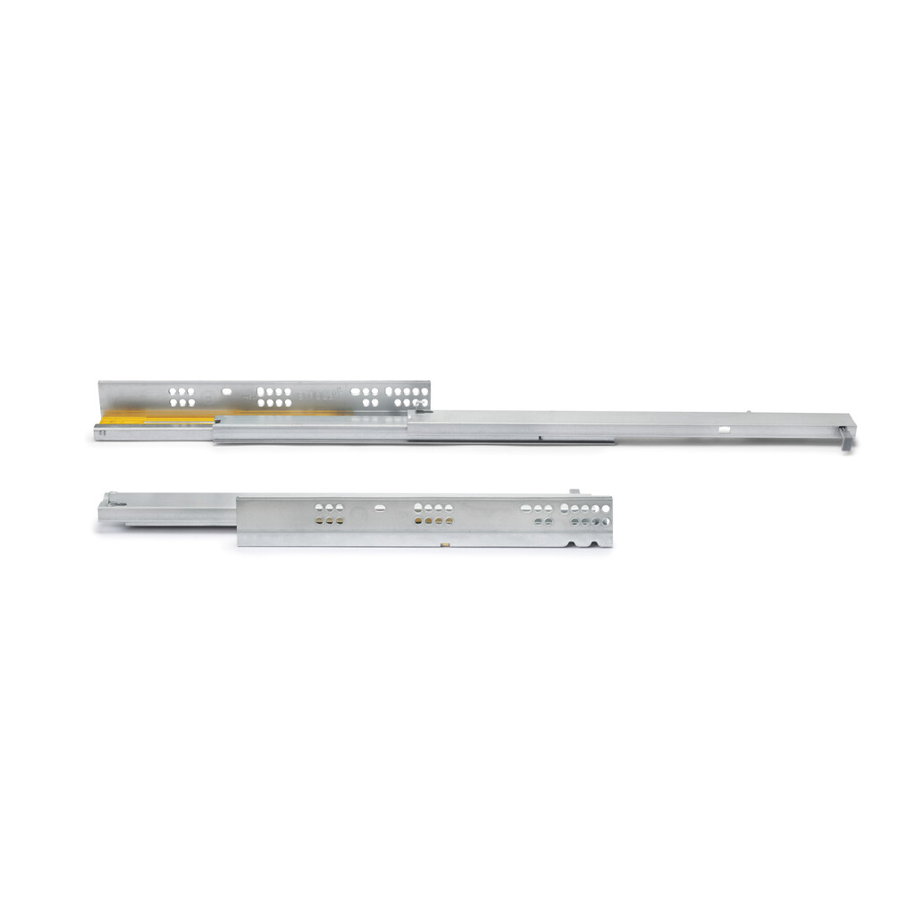 Pair of Concealed runners for drawers Silver, full extension, with soft closing, depth 450mm, Steel, Zinc plated-Primary