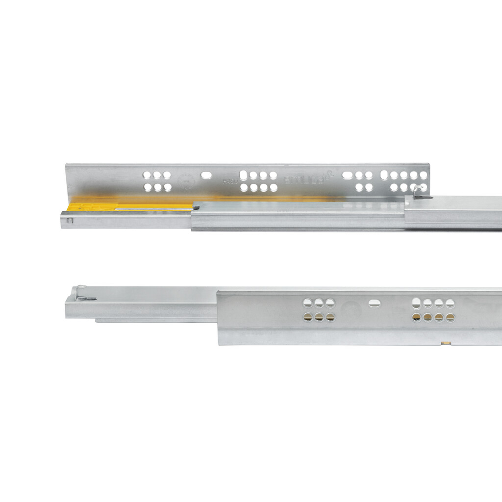 Pair of Concealed runners for drawers Silver, full extension, with soft closing, depth 450mm, Steel, Zinc plated-7