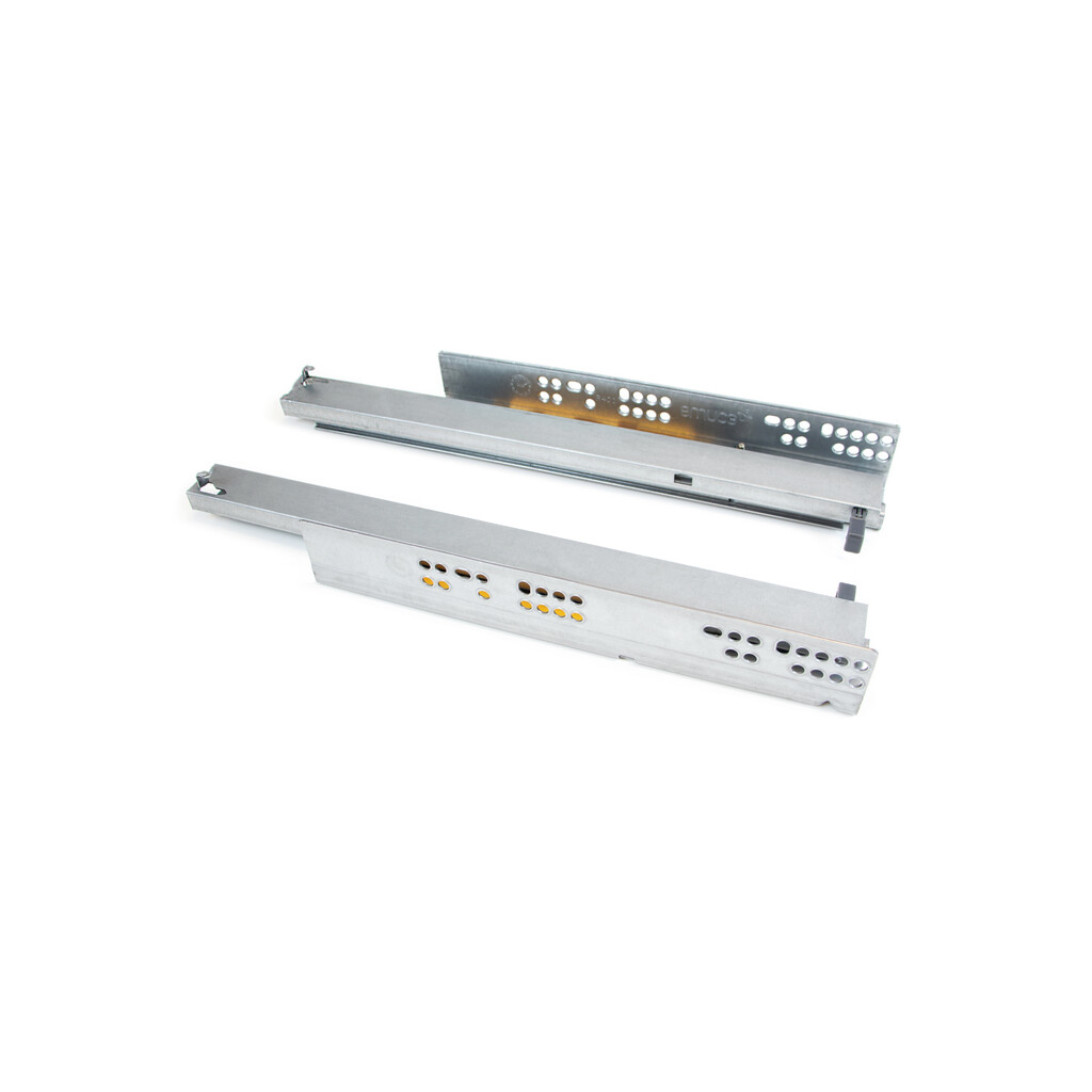 Pair of Concealed runners for drawers Silver, full extension, with push-out, depth 400mm, Steel, Zinc plated-6