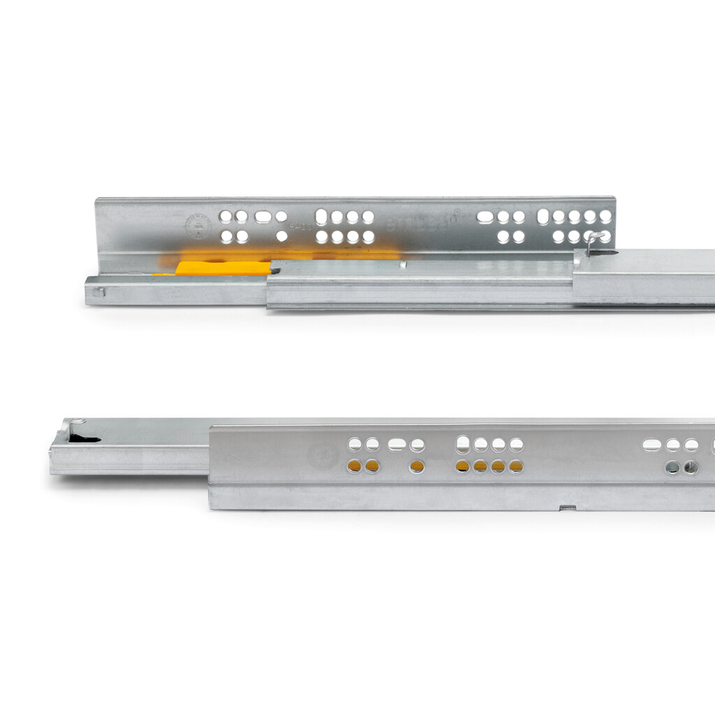 Pair of Concealed runners for drawers Silver, full extension, with push-out, depth 400mm, Steel, Zinc plated-7