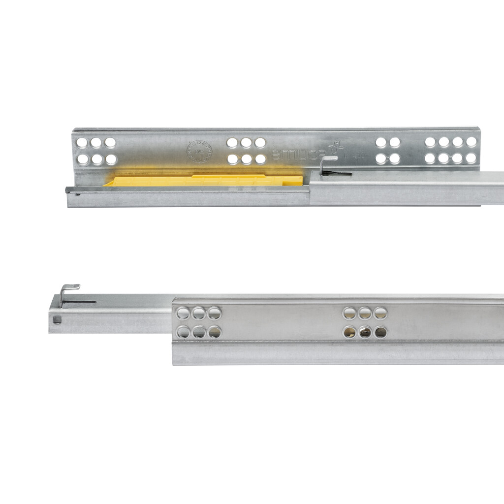 Pair of Concealed runners for drawers Silver, partial extension, with push-out, depth 390mm, Steel, Zinc plated-4