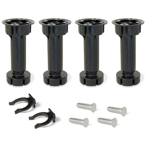 Kit di piedini regolabili per mobile Bone, con base preassemblata, altezza 150 mm, regolabile 148-165 mm, Tecnoplastica, Nera, 50 kit foto del prodotto