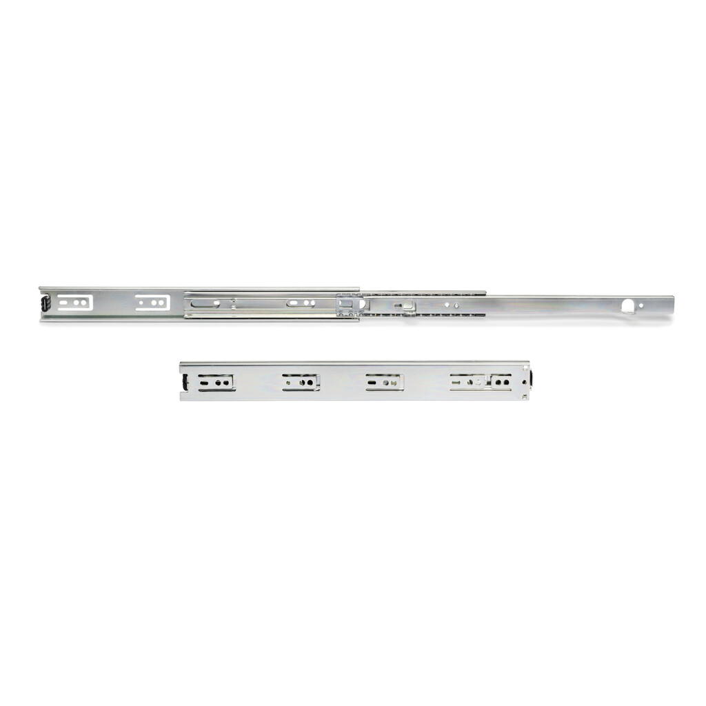 Juego de guías de bolas para cajones de extracción total con escuadras, altura 45mm, logitud 500mm, Acero, Cincado-Primary