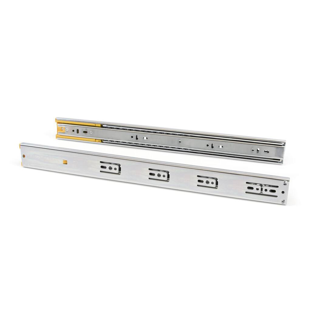 Pair of Full extension ball bearing slides for drawers with soft closing, height 45mm, Length 500mm, Steel, Zinc plated-6