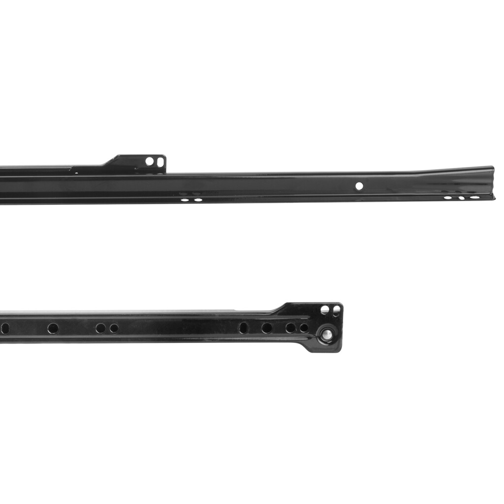 Pair of Set of Roller slides for drawers close with hooks T30, length 500mm, Steel, Black painted-3