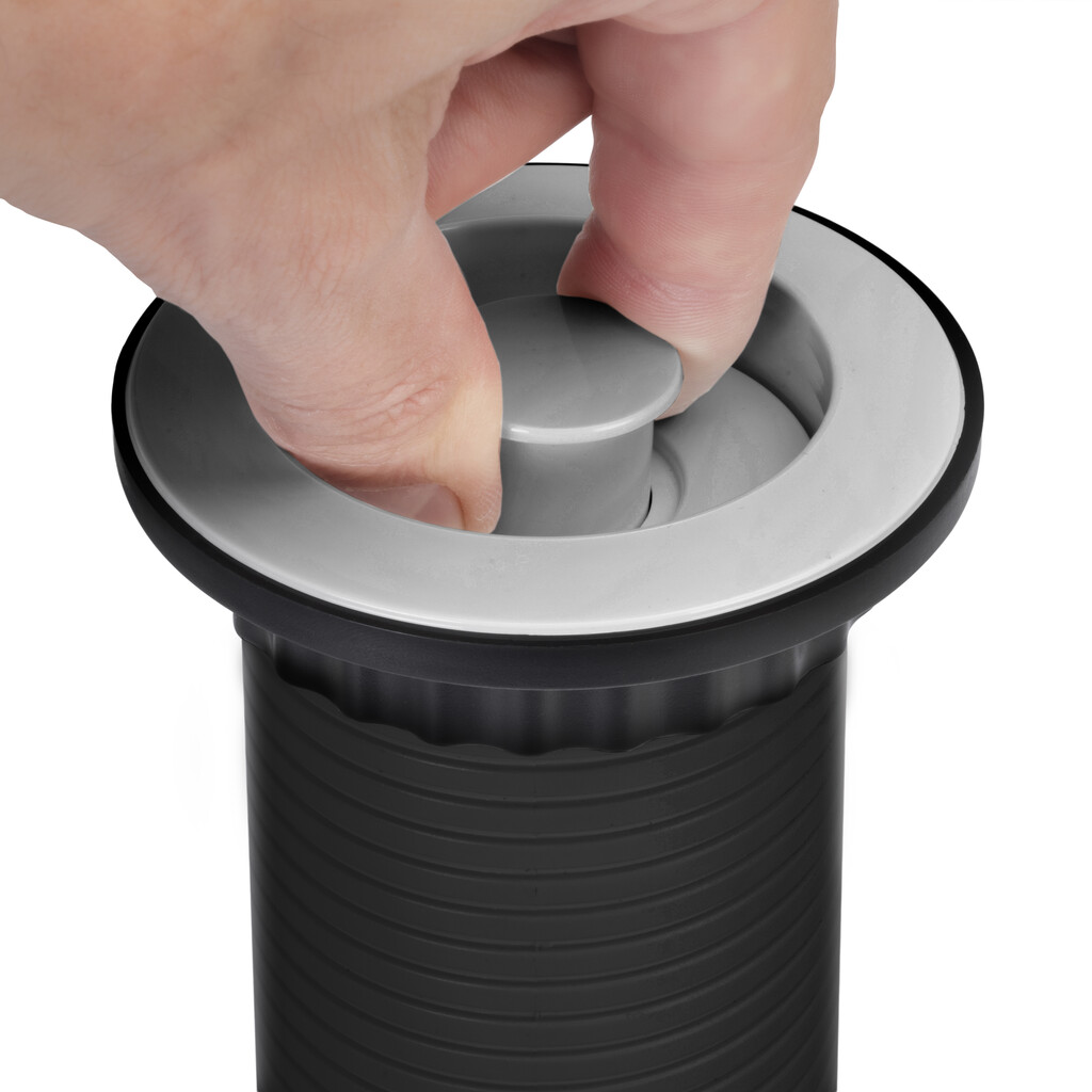 Multiconector extraíble Vertikal, 3 enchufes tipo Schuko, 2 USB tipo A, Plástico y Aluminio, Gris metalizado-9