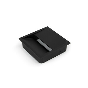 Cable organisers for Plaswire 85, square, 78x78mm, recessed, Plastic, Black painted product photo
