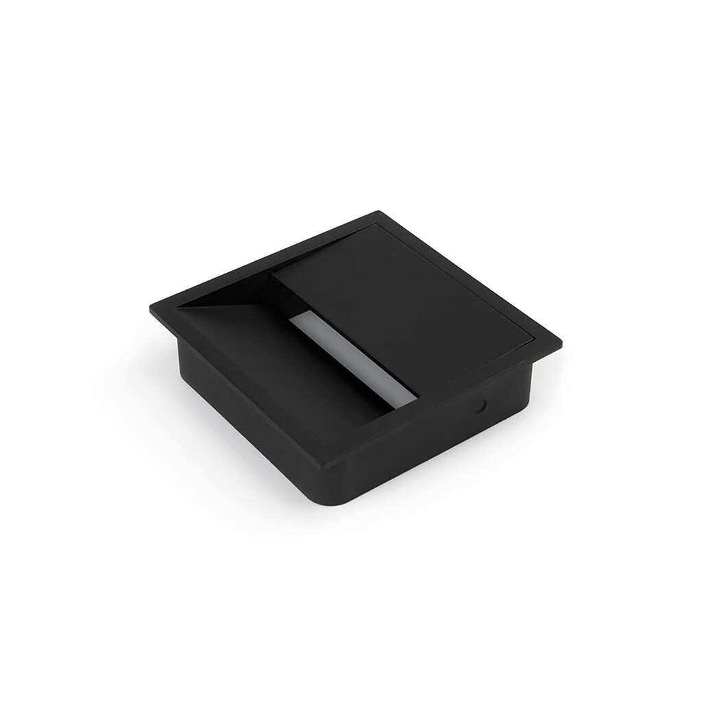 Cable organisers for Plaswire 85, square, 78x78mm, recessed, Plastic, Black painted-Primary
