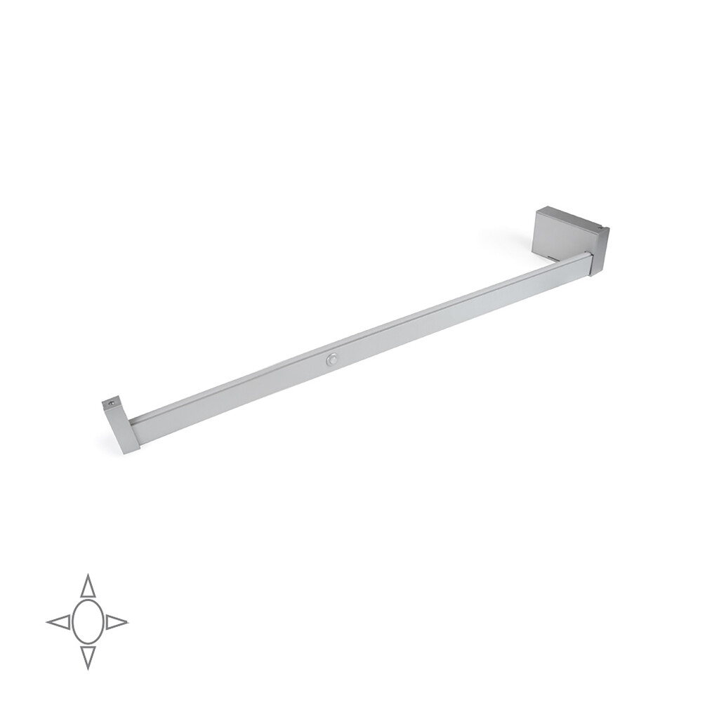 Barra para armario con luz LED Castor, batería extraible y sensor de movimiento, L558mm, Plástico y aluminio, Gris metalizado-Primary