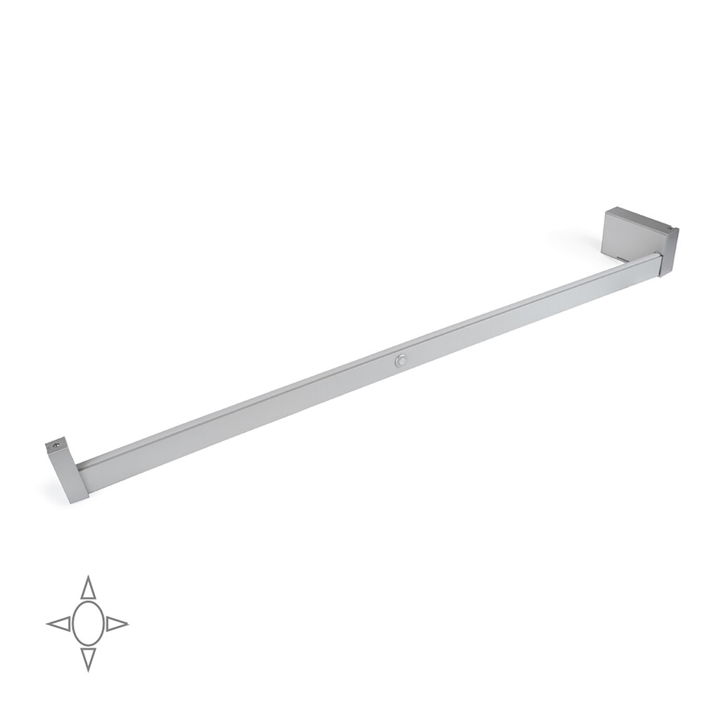 Barra Appendiabiti per armadi con luce LED Castor, batteria estraibile e sensore di movimento, L1.008mm, Tecnoplastica e Alluminio, Grigio metallizzata-Primary