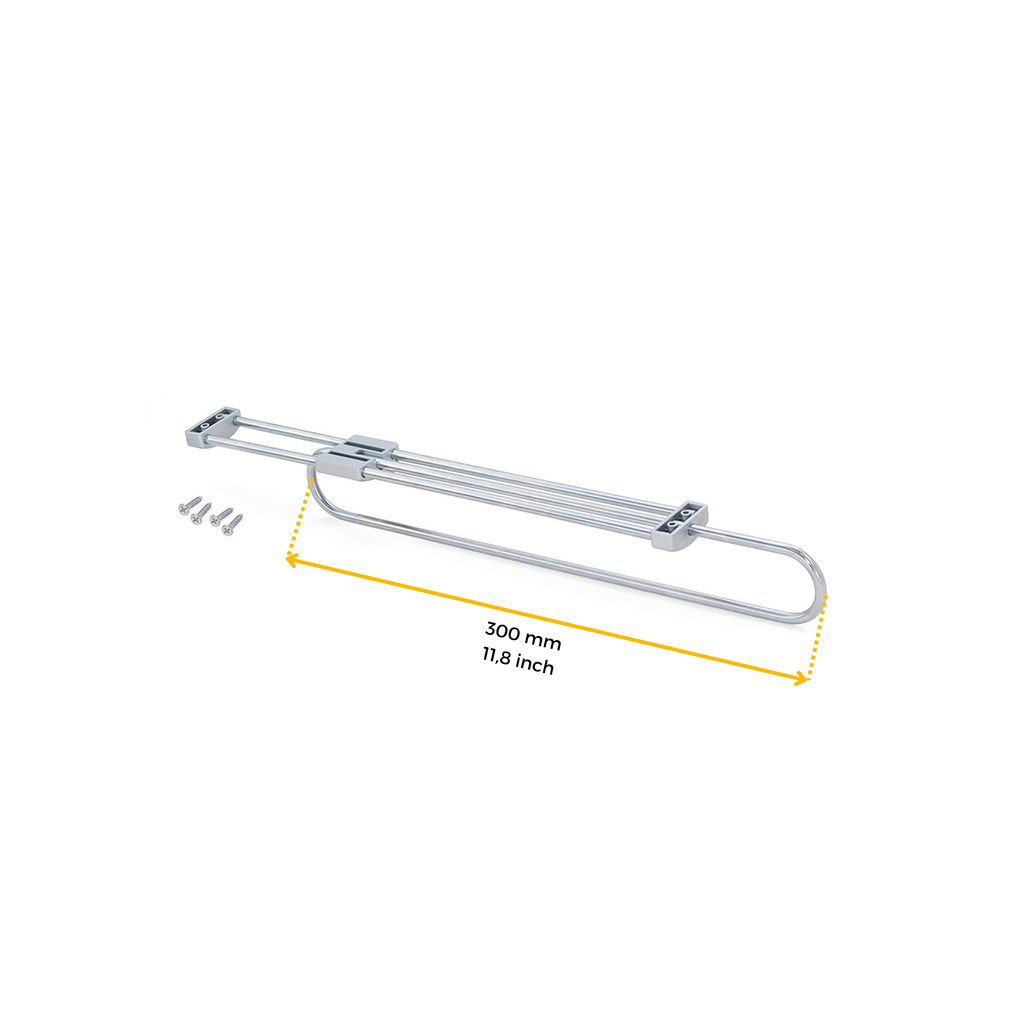Ausziehbarer Kleiderstange Self für Schränke, 300, Grau metallic, Stahl und Kunststoff-2