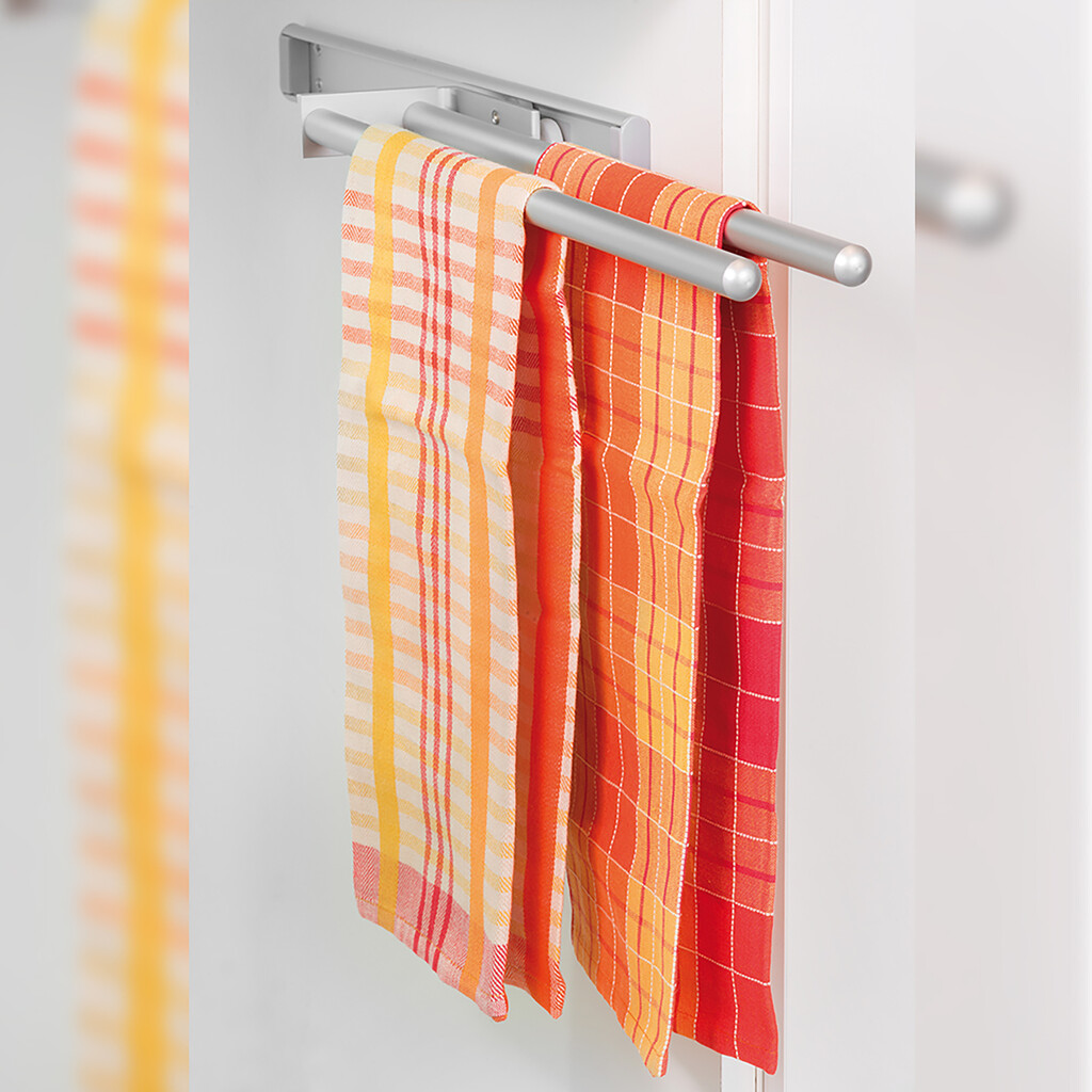 Towel rack extendable, 2 arms, Aluminium, Matt anodised-4