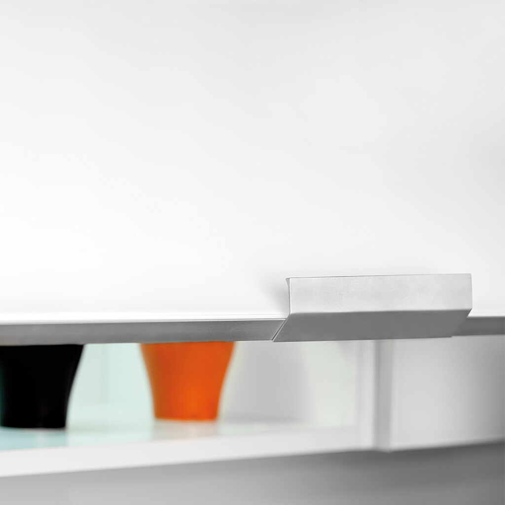 Adhesive furniture handle Chiva, L126mm, Aluminium, Matt anodized-2