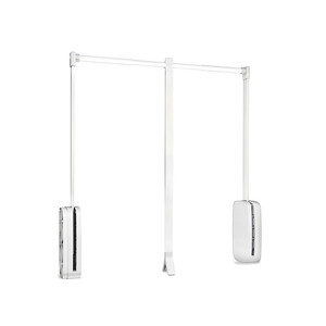Sling pull down wardrobe rail lift, 450 - 600, White plastic, Steel and Plastic product photo