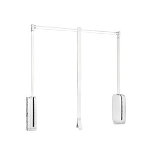 Sling pull down wardrobe rail lift, 600 - 830, White plastic, Steel and Plastic product photo