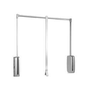 Penderie rabattable pour armoire Sling, 830 - 1150, Chrom&eacute;, Acier et Plastique. photo du produit