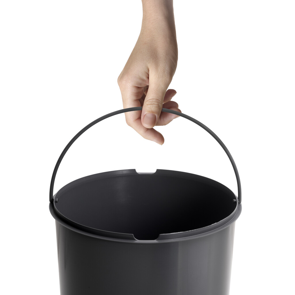 Contenedor de reciclaje para fijación a la puerta del mueble, 1 vaso extraíble de 13 litros, Plástico, Blanco-8