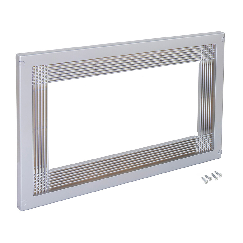 Microwave frame, for recessed mounting in kitchen units, module 600mm, 600x400mm, Plastic, Silver painted Aluminium-Primary