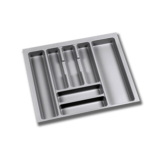 Besteckeinsatz Optima Vantage, Tiefe 500mm, Plattenst&auml;rkenst&auml;rke 16mm, Modul 600mm, Kunststoff, Grau Produktfoto