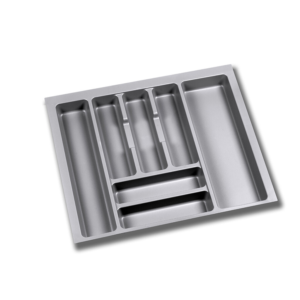 Besteckeinsatz Optima Vantage, Tiefe 500mm, Plattenstärkenstärke 16mm, Modul 600mm, Kunststoff, Grau-Primary