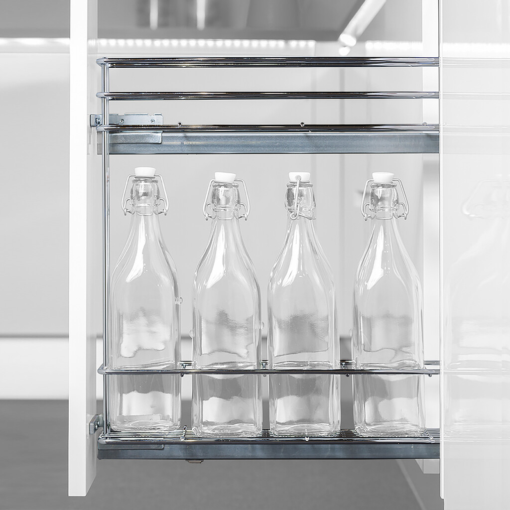 Supra Pull out bottle rack with soft close, 150, Chrome plated, Steel-5
