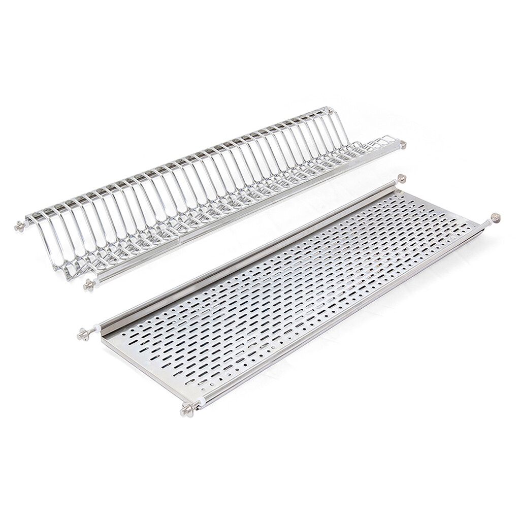 Plate rack for tall units, module 900mm, Steel, Stainless steel-Primary