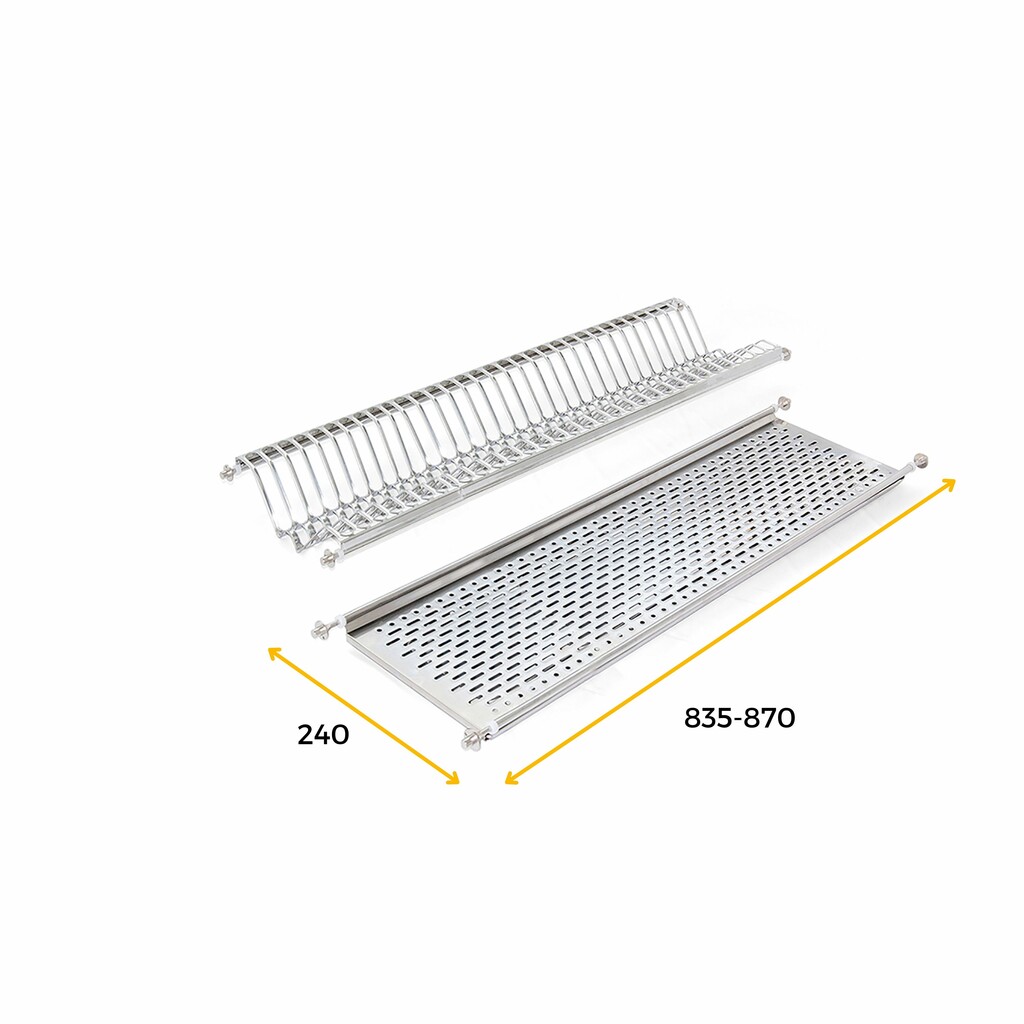 Plate rack for tall units, module 900mm, Steel, Stainless steel-1