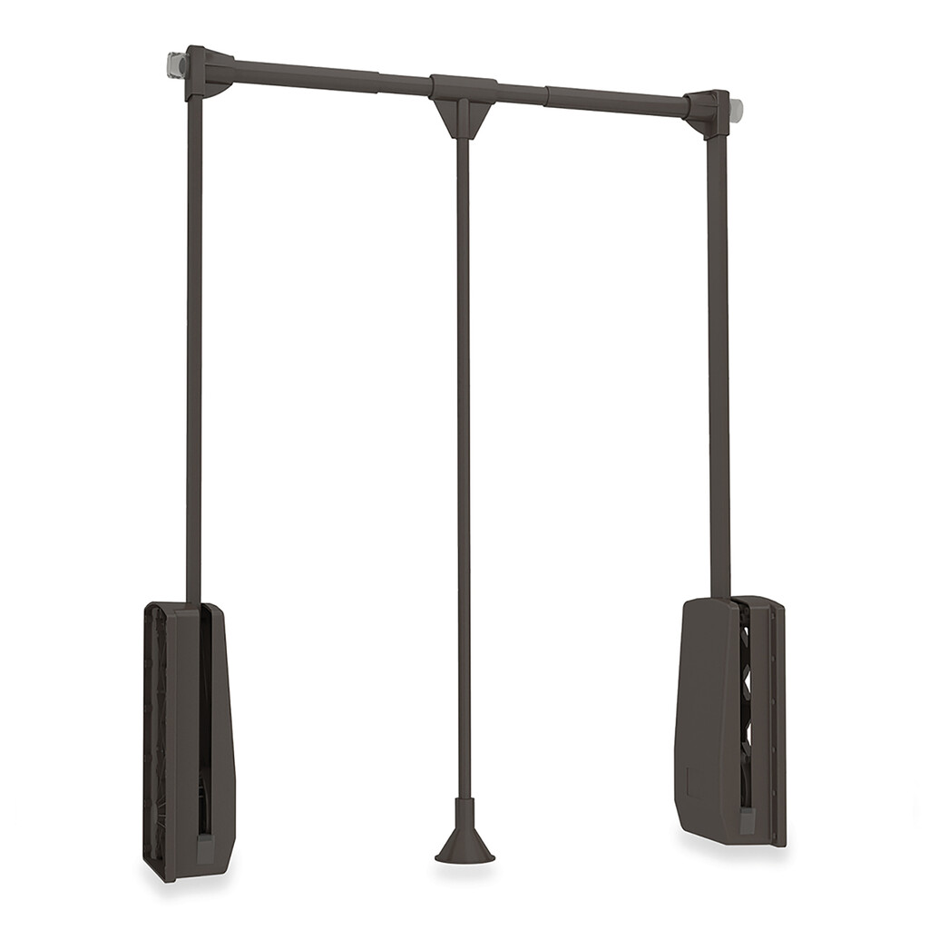 Hang pull down wardrobe rail lift, 830 - 1150, Moka painted, Steel and Plastic-Primary