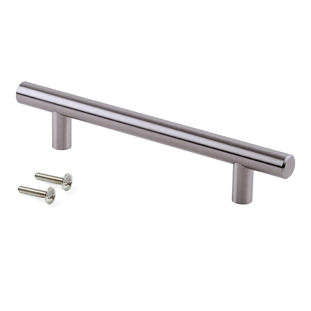 Möbelgriff Orlando, L188mm, 128mm Achsenabstand, Stahl, Nickel satiniert-Primary