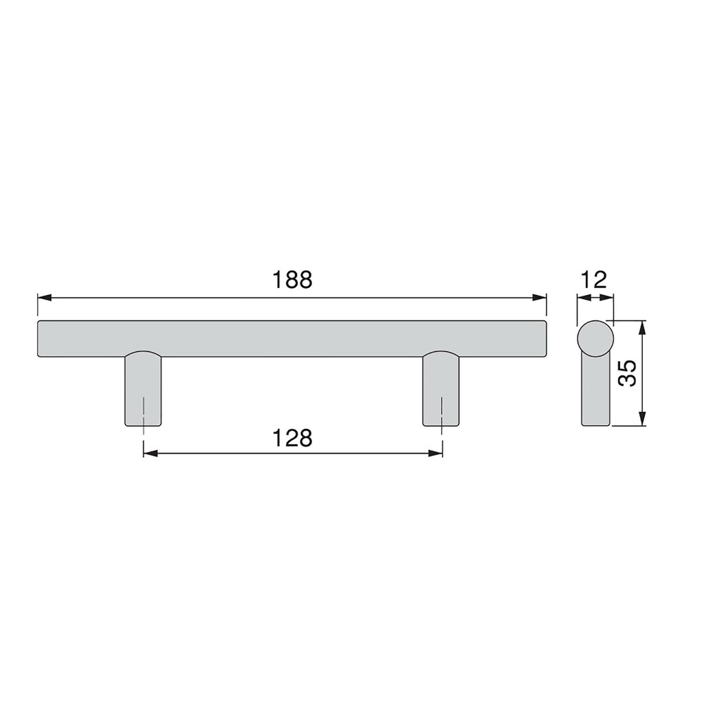 Möbelgriff Orlando, L188mm, 128mm Achsenabstand, Stahl, Nickel satiniert-1