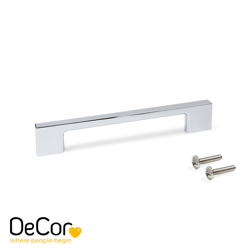 Poignée pour meubles Paiporta, L160mm, entraxe 128mm, Zamak, Chromé-Primary