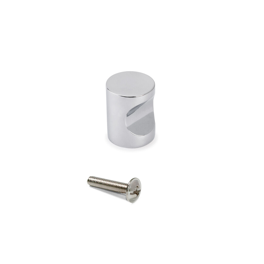 Furniture knob Panama, diameter 20mm, Zamak, Chrome plated-Primary