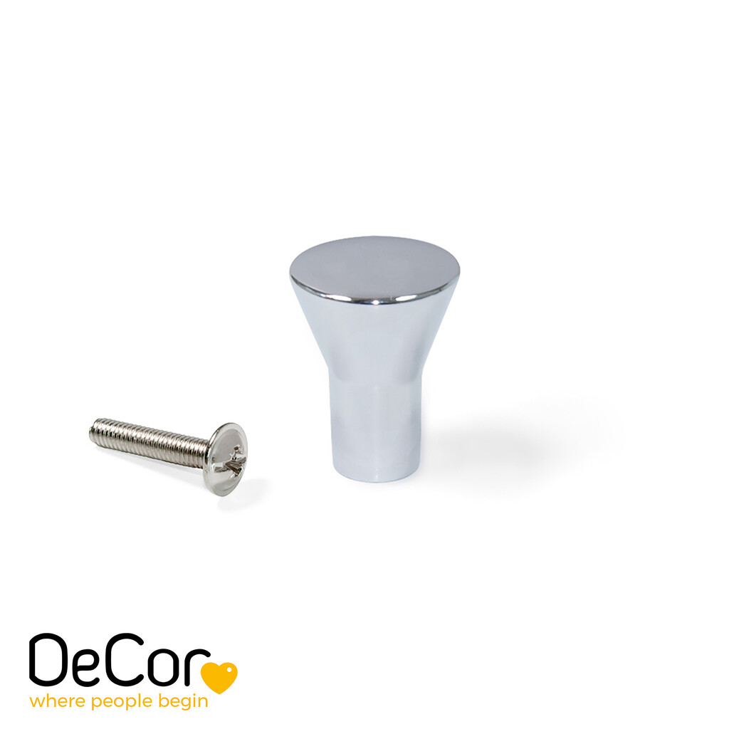 Furniture knob Albal, diameter 16mm, Zamak, Chrome plated-Primary