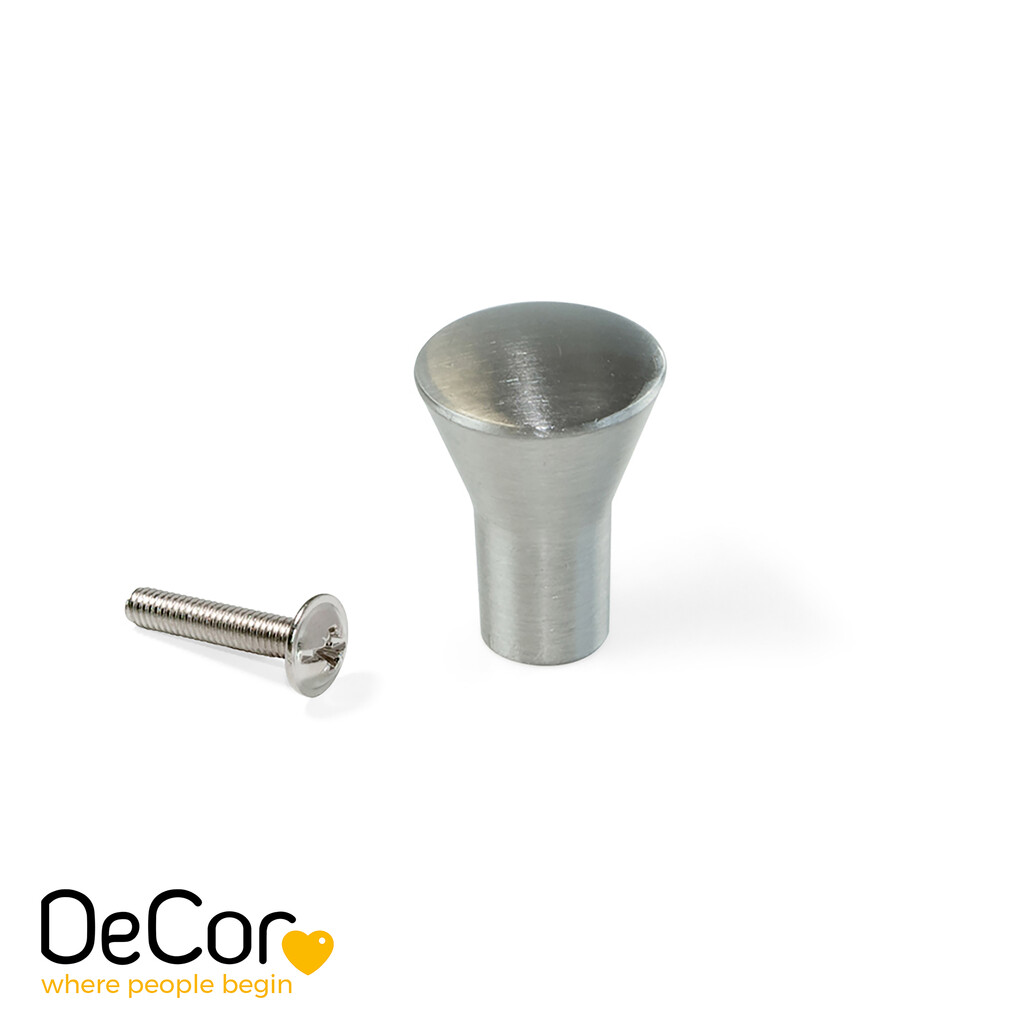 Furniture knob Albal, diameter 16mm, Zamak, Matt chrome plated-Primary