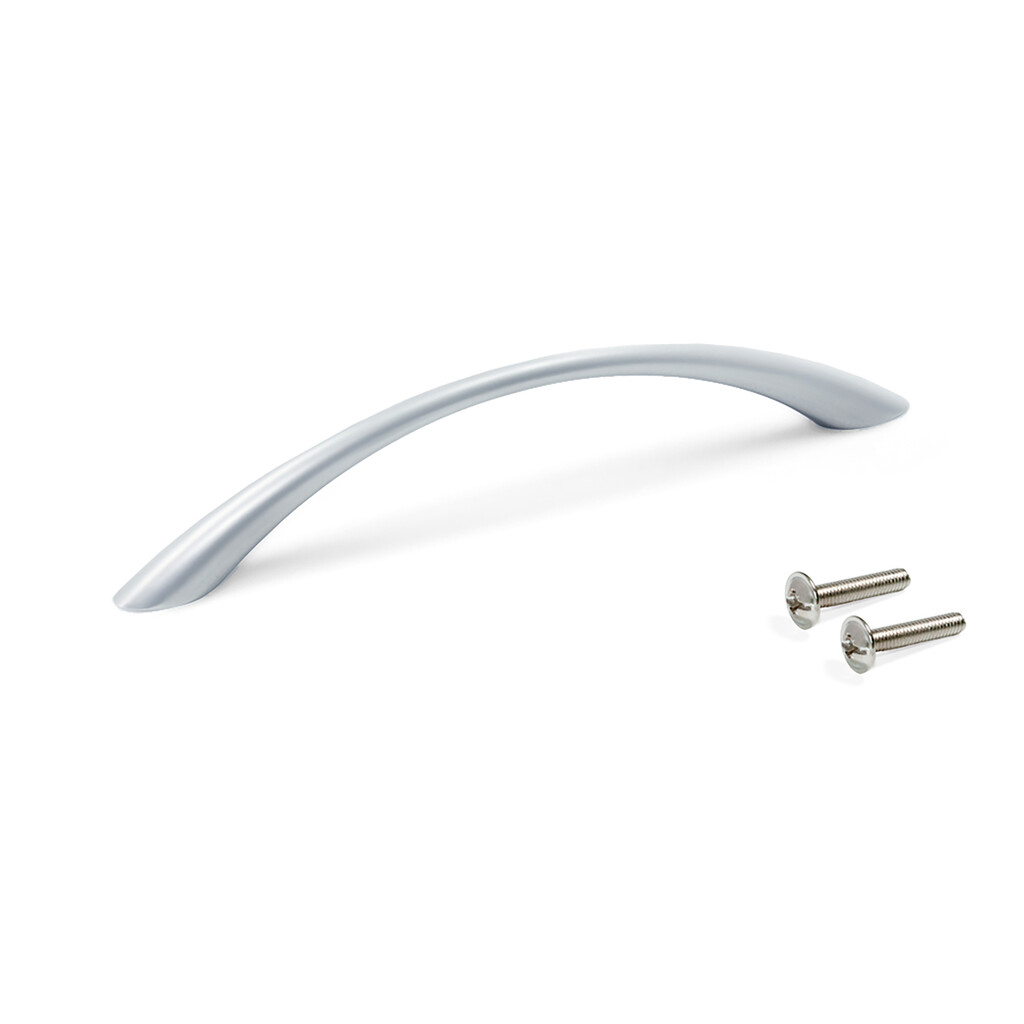 Poignée pour meubles Bombay, L160mm, entraxe 128mm, Zamak, Peint en aluminium-Primary