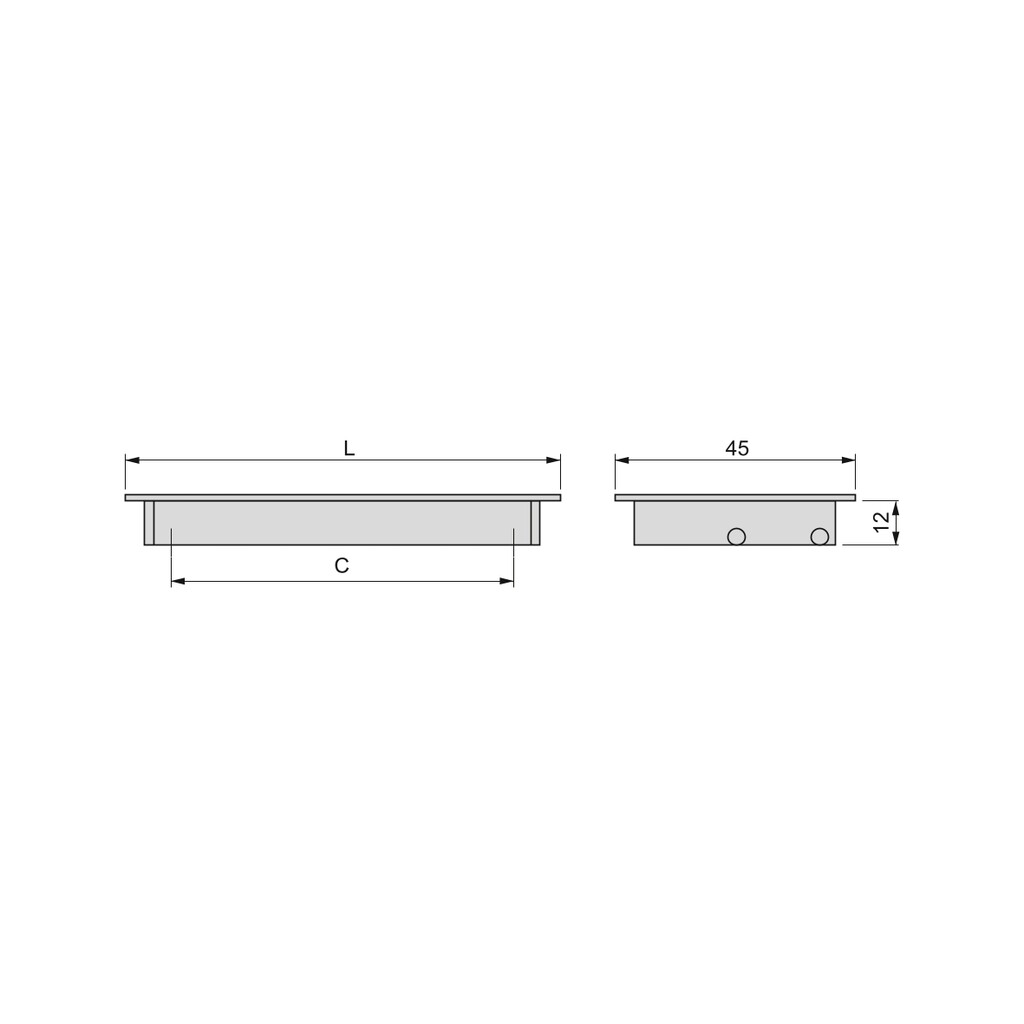 Furniture handle Alfafar, L190mm, 160mm interaxis, Aluminium, Matt anodized-1