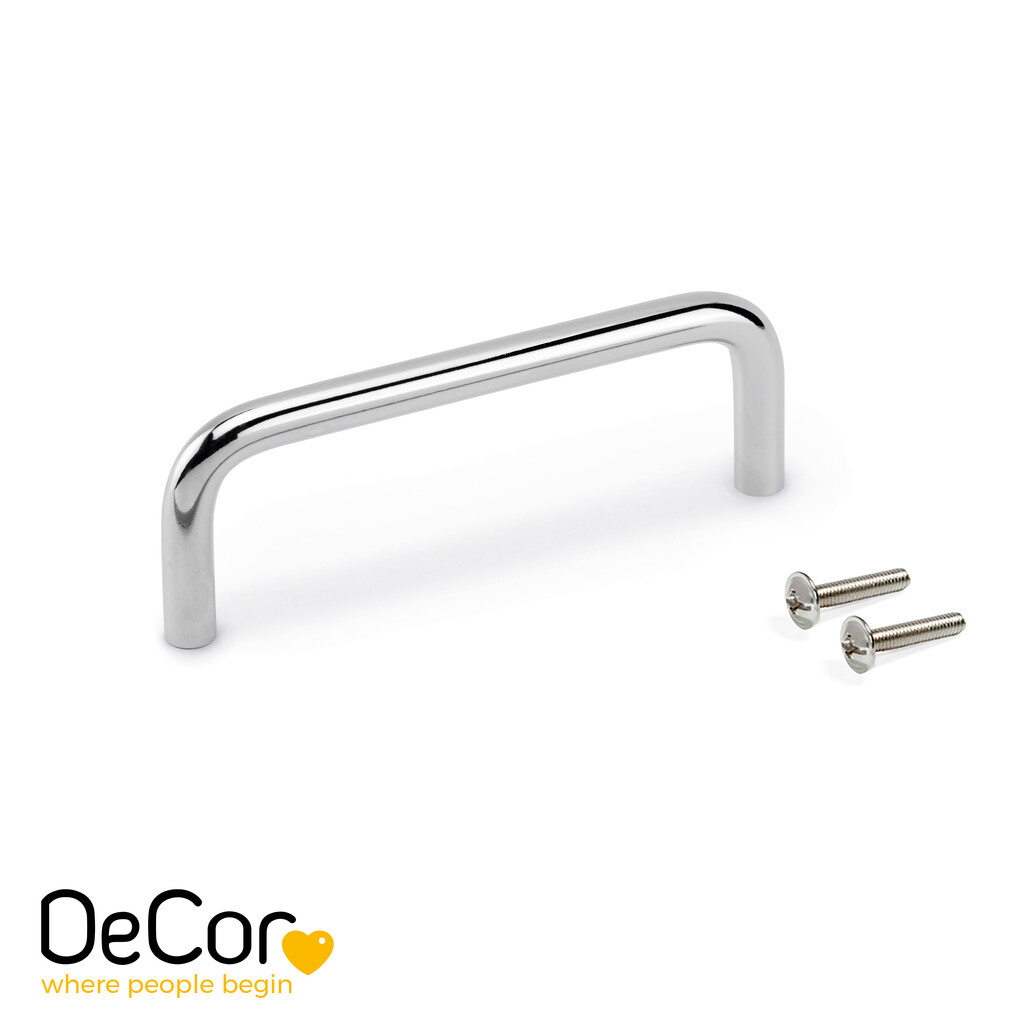 Furniture handle Castellar, L104mm, 96mm interaxis, Steel, Chrome plated-Primary