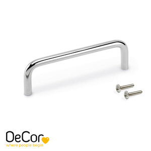 Poign&eacute;e pour meubles Castellar, L136mm, entraxe 128mm, Acier, Chrom&eacute; photo du produit